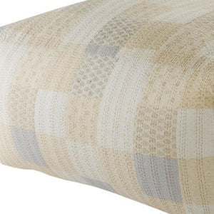HomeRoots 48" Cotton Patchwork Pouf Ottoman - Stylish, Versatile Seating Solution for Living Rooms & Lounges Cream/Ivory 48" x 48" x 20" 517906