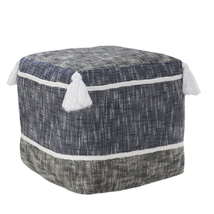Homeroots 16" Blue Polyester Ottoman  Polyester 517908