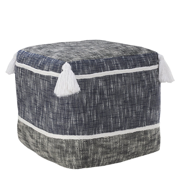 Homeroots 16" Blue Polyester Ottoman  Polyester 517908