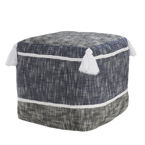 Homeroots 16" Blue Polyester Ottoman  Polyester 517908