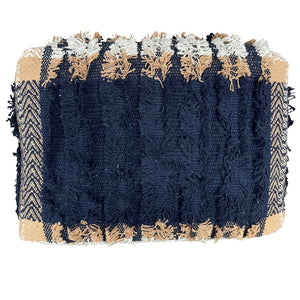 Homeroots 18" Blue 100% Cotton Ottoman  Cotton 517909