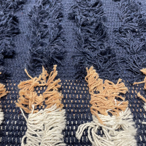 Homeroots 18" Blue 100% Cotton Ottoman  Cotton 517909