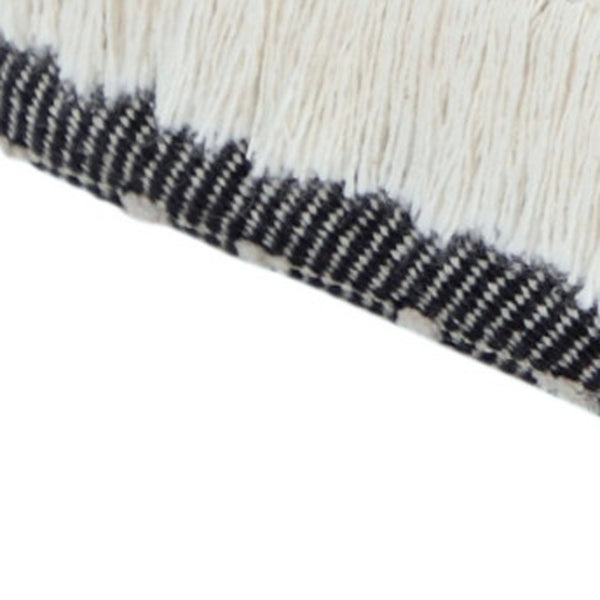 Homeroots 18" White 100% Cotton Ottoman  Cotton 517911