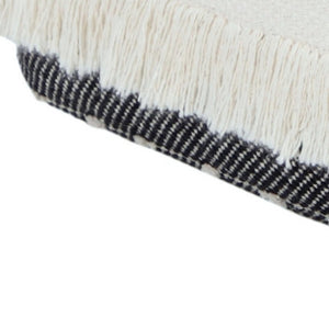 Homeroots 18" White 100% Cotton Ottoman  Cotton 517911