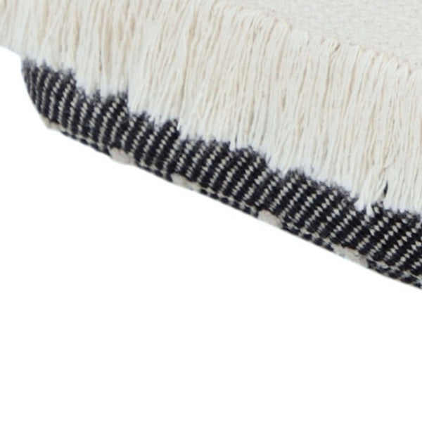 Homeroots 18" White 100% Cotton Ottoman  Cotton 517911