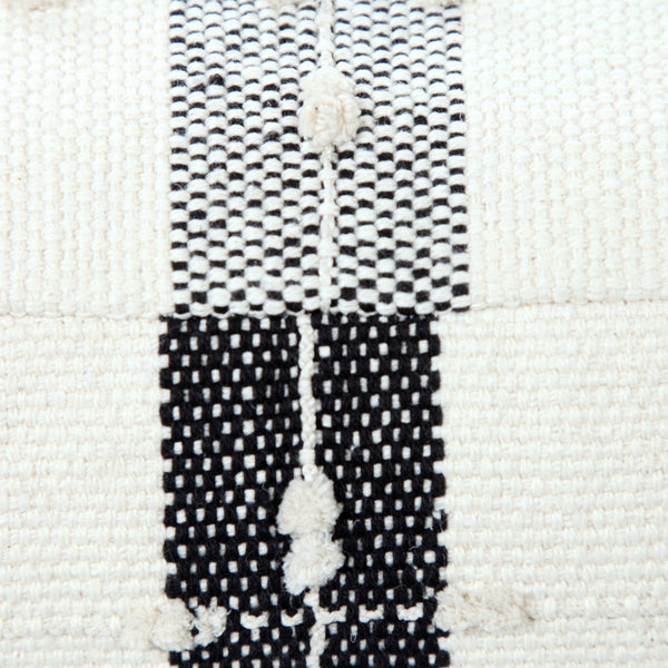 Homeroots 18" Black 100% Cotton Ottoman  Cotton 517912