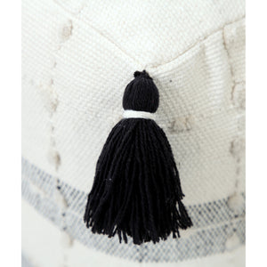 Homeroots 18" Black 100% Cotton Ottoman  Cotton 517912