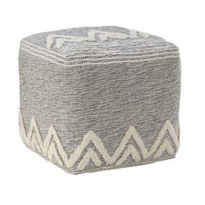 Homeroots 16" Gray Polyester Ottoman  Polyester 517914
