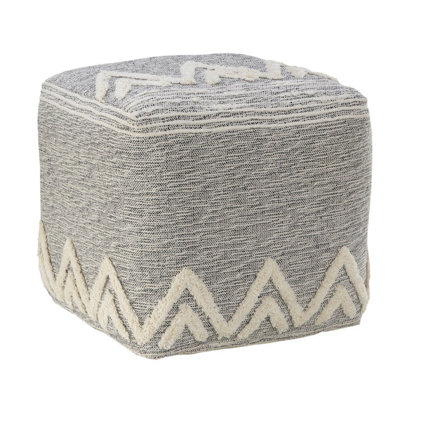 Homeroots 16" Gray Polyester Ottoman  Polyester 517914