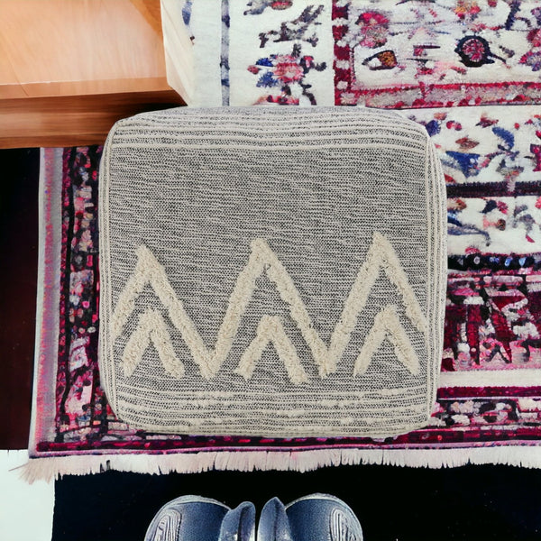 Homeroots 16" Gray Polyester Ottoman  Polyester 517914