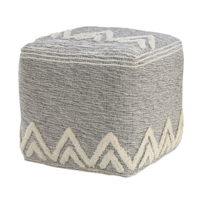 Homeroots 16" Gray Polyester Ottoman  Polyester 517914