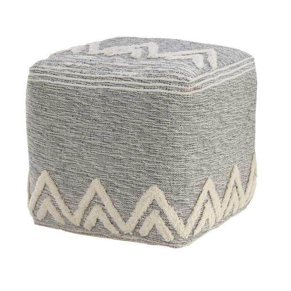 Homeroots 16" Gray Polyester Ottoman  Polyester 517914