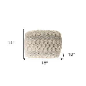 Homeroots 18" Beige Wool Ottoman  Wool 517916