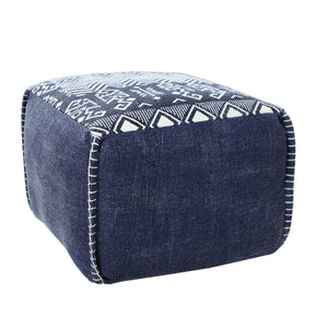 Homeroots 18" Blue 100% Cotton Ottoman  Cotton 517919