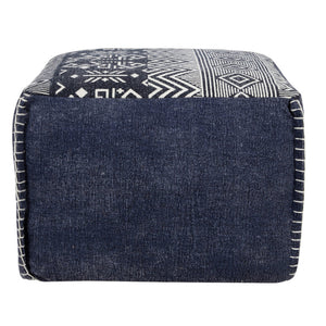 Homeroots 18" Blue 100% Cotton Ottoman  Cotton 517919