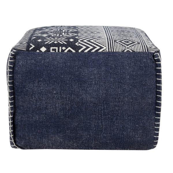 Homeroots 18" Blue 100% Cotton Ottoman  Cotton 517919