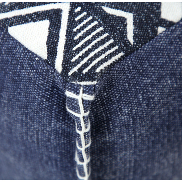 Homeroots 18" Blue 100% Cotton Ottoman  Cotton 517919