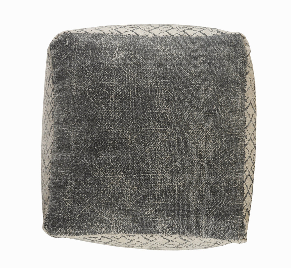 Homeroots 20" Cream 100% Cotton Ottoman  Cotton 517922