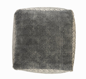 Homeroots 20" Cream 100% Cotton Ottoman  Cotton 517922