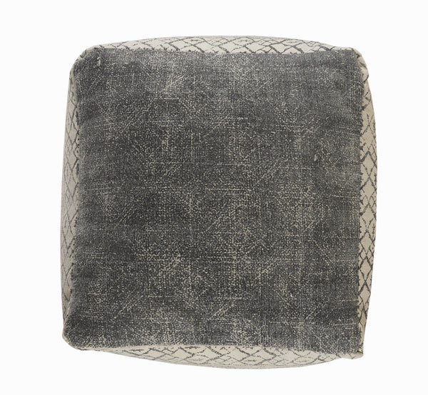 Homeroots 20" Cream 100% Cotton Ottoman  Cotton 517922