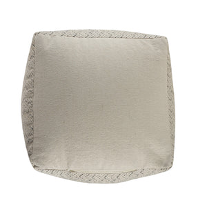 Homeroots 20" Cream 100% Cotton Ottoman  Cotton 517922