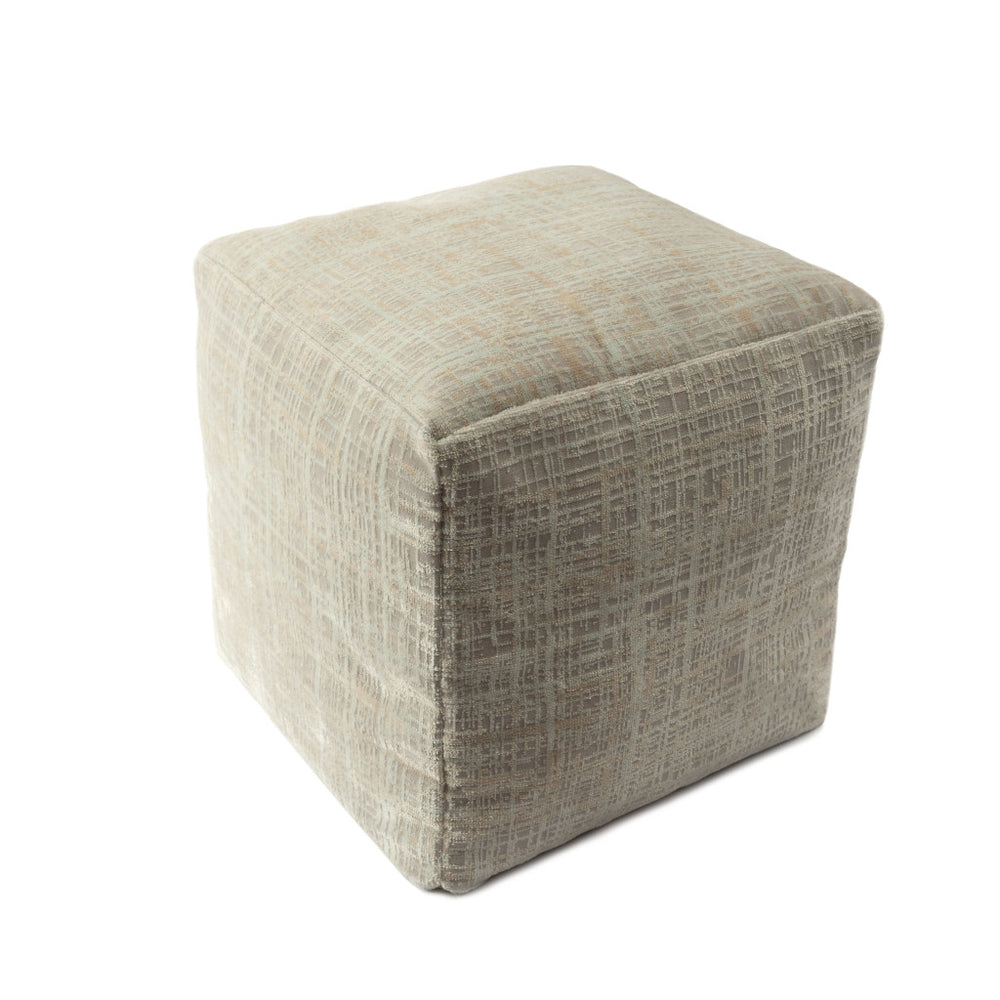 Homeroots 18" Beige Polyester Blend Ottoman Beige,Cream Polyester 517923