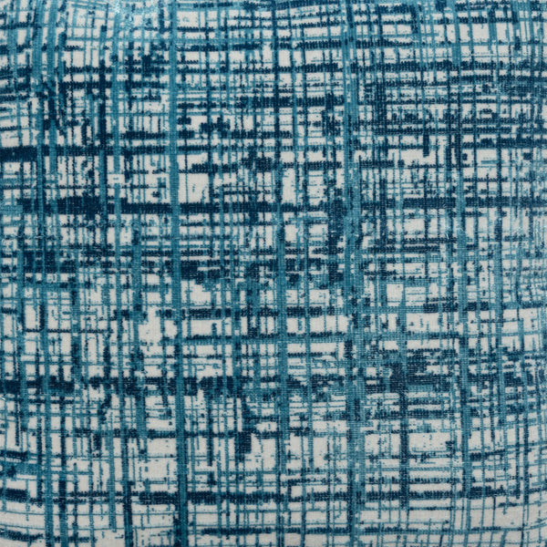 Homeroots 18" Blue Polyester Blend Ottoman Teal,Ivory Polyester 517924