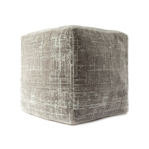 Homeroots 18" Gray Polyester Blend Ottoman  Polyester 517927