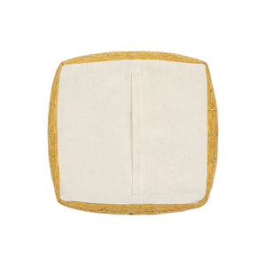 Homeroots 18" Yellow Polyester Blend Ottoman  Polyester 517930