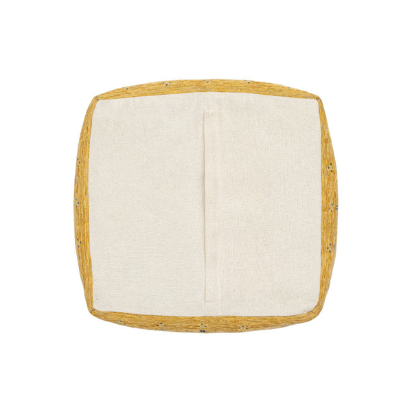 Homeroots 18" Yellow Polyester Blend Ottoman  Polyester 517930