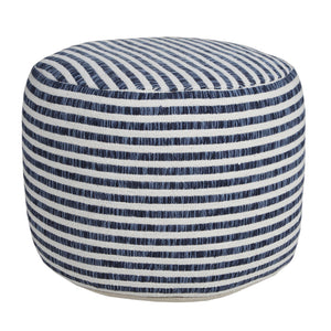 Homeroots 18" Blue 100% Cotton Ottoman  Cotton 517931