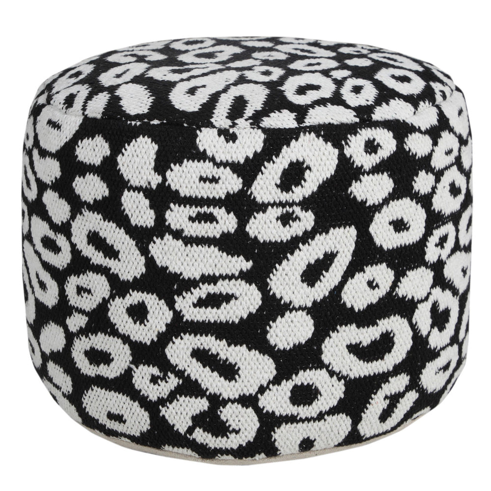Homeroots 18" Black Cotton Blend Ottoman  Cotton 517933