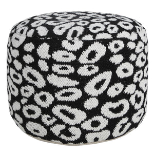 Homeroots 18" Black Cotton Blend Ottoman  Cotton 517933