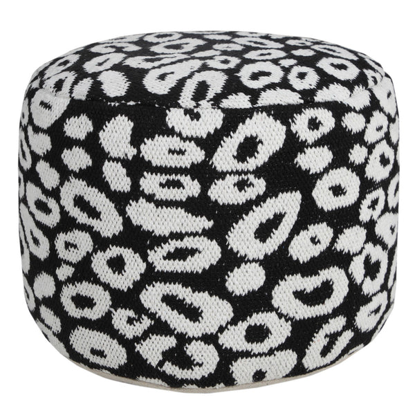 Homeroots 18" Black Cotton Blend Ottoman  Cotton 517933