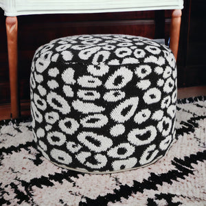 Homeroots 18" Black Cotton Blend Ottoman  Cotton 517933
