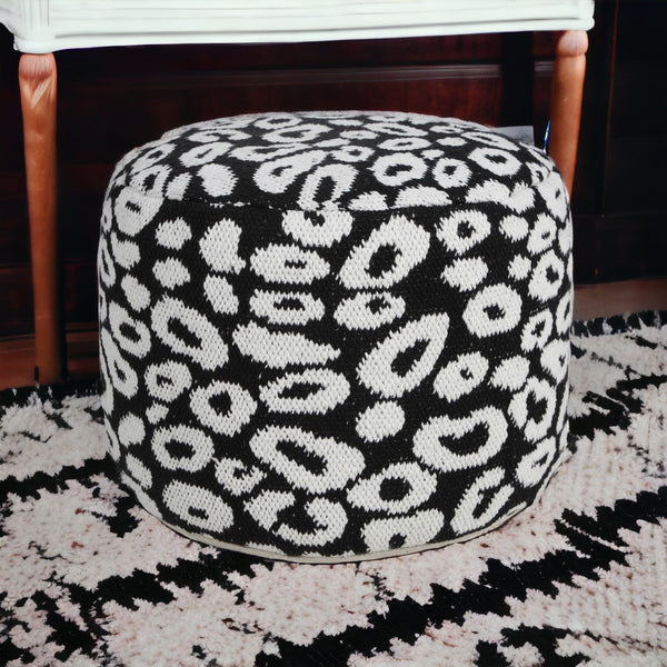 Homeroots 18" Black Cotton Blend Ottoman  Cotton 517933