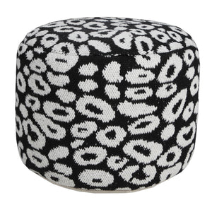 Homeroots 18" Black Cotton Blend Ottoman  Cotton 517933