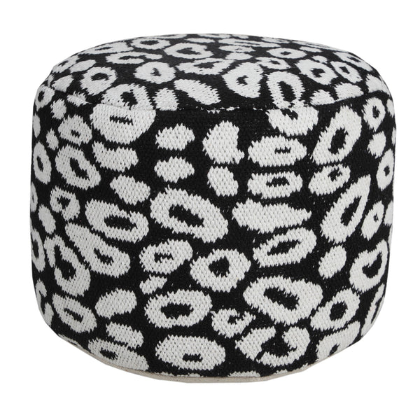 Homeroots 18" Black Cotton Blend Ottoman  Cotton 517933