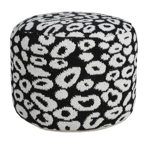 Homeroots 18" Black Cotton Blend Ottoman  Cotton 517933