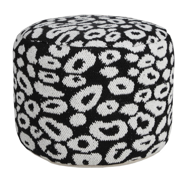 Homeroots 18" Black Cotton Blend Ottoman  Cotton 517933