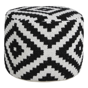 Homeroots 18" Black Cotton Blend Ottoman  Cotton 517934