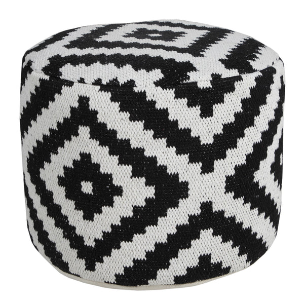 Homeroots 18" Black Cotton Blend Ottoman  Cotton 517934