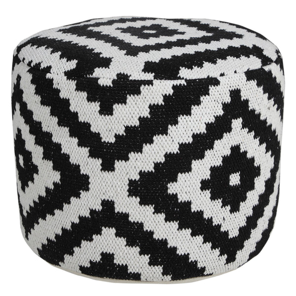Homeroots 18" Black Cotton Blend Ottoman  Cotton 517934