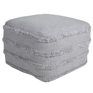 Homeroots 18" Gray 100% Cotton Ottoman Light Gray Cotton 517936