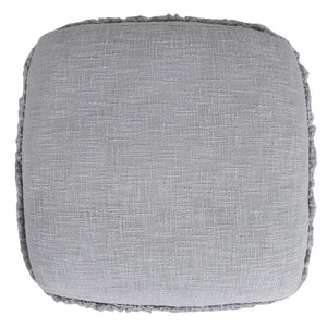 Homeroots 18" Gray 100% Cotton Ottoman Light Gray Cotton 517936