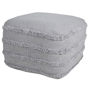 Homeroots 18" Gray 100% Cotton Ottoman Light Gray Cotton 517936