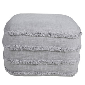 Homeroots 18" Gray 100% Cotton Ottoman Light Gray Cotton 517936