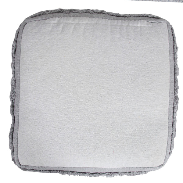 Homeroots 18" Gray 100% Cotton Ottoman Light Gray Cotton 517936