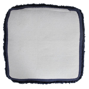 Homeroots 18" Blue 100% Cotton Ottoman Navy Blue Cotton 517937