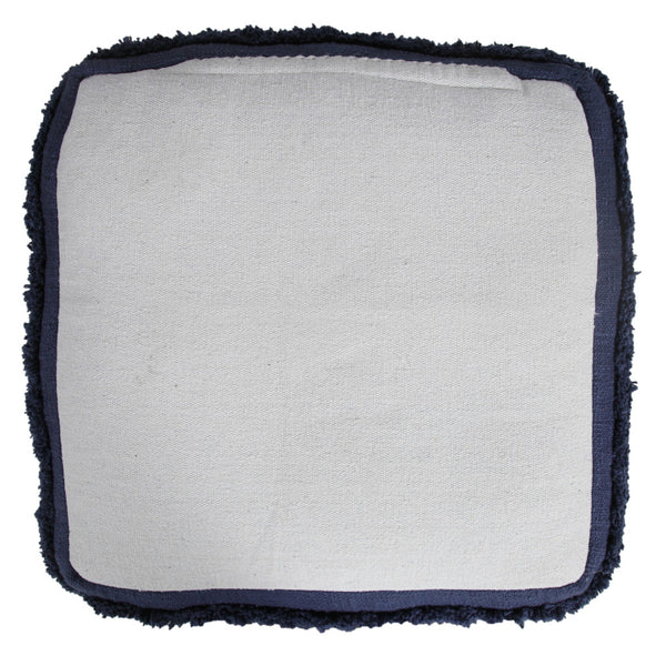 Homeroots 18" Blue 100% Cotton Ottoman Navy Blue Cotton 517937